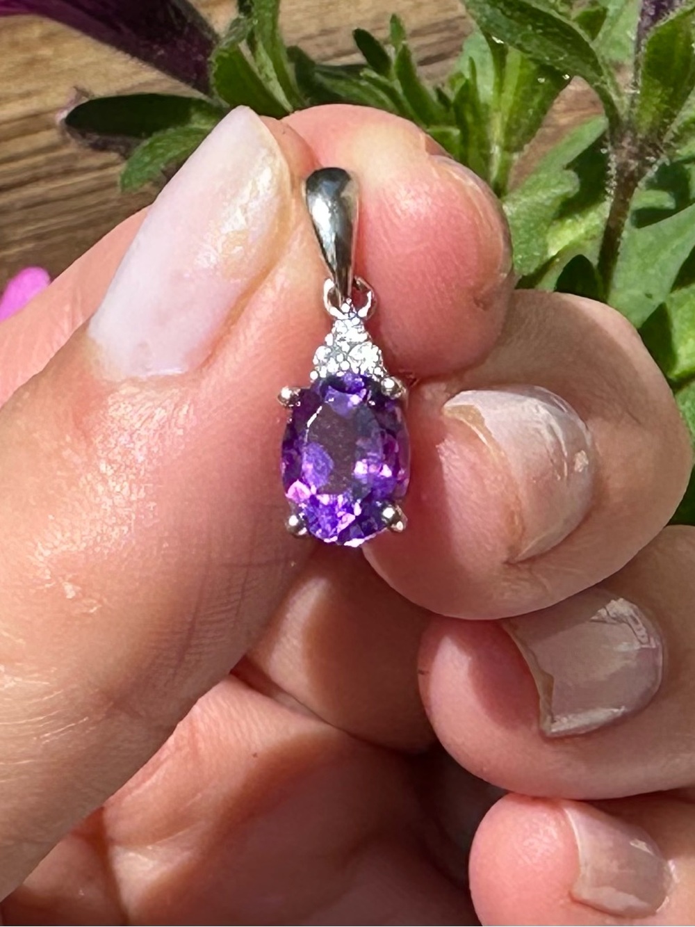 Amethyst Pendant, Sterling Silver, BRAND NEW